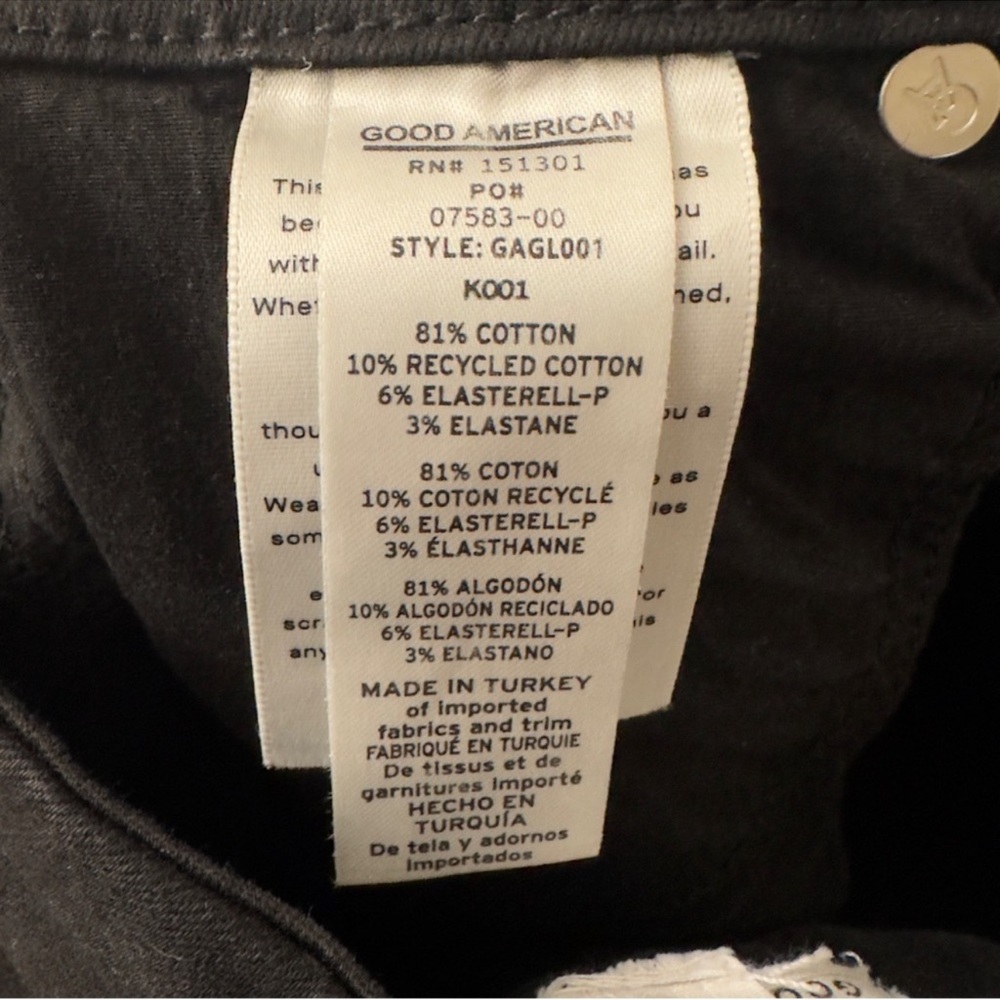 Good American Good Legs Skinny Jeans in Black Size 10 / 30 - Picture 7 of 8